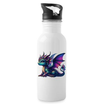 Dragon - Water bottle with straw - white - Right