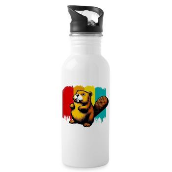Bieber - Trinkflasche mit integriertem Trinkhalm - Weiß - Rechts