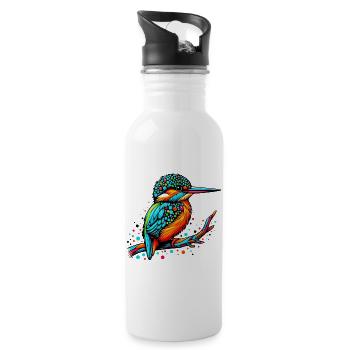 Kingfisher - Water bottle with straw - white - Right