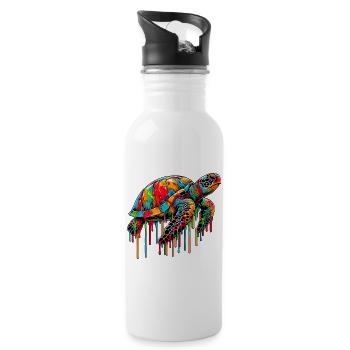 Turtle - Water bottle with straw - white - Right
