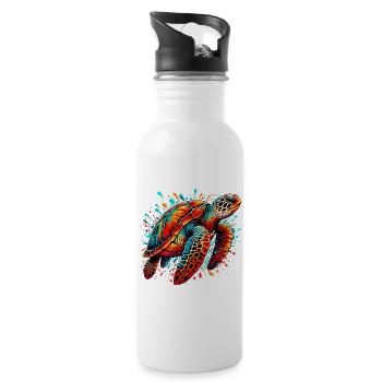 Turtle - Water bottle with straw - white - Right