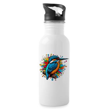 Kingfisher - Water bottle with straw - white - Right