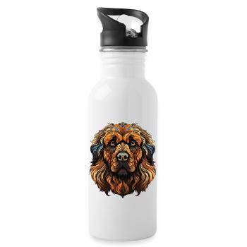 Chien Bouvier Bernois - Gourde avec paille intégrée - blanc - Droite