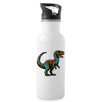 Dinosaure - Gourde avec paille intégrée - blanc - Droite