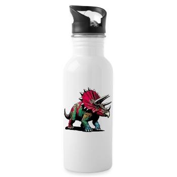 Dinosaure - Gourde avec paille intégrée - blanc - Droite