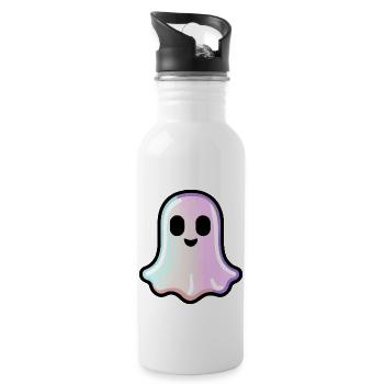 Symbole fantôme d’Halloween mignon - Gourde avec paille intégrée - blanc - Droite