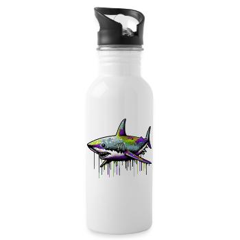 Hai - Trinkflasche mit integriertem Trinkhalm - Weiß - Rechts