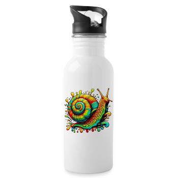 Snail - Water bottle with straw - white - Right