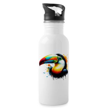 Toucan - Water bottle with straw - white - Right