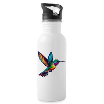 Kolibri - Trinkflasche mit integriertem Trinkhalm - Weiß - Rechts