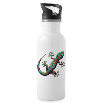 Gecko - Gourde avec paille intégrée - blanc - Droite