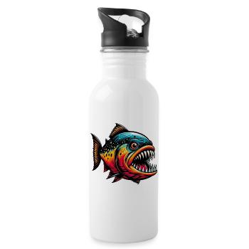 Piranha - Gourde avec paille intégrée - blanc - Droite