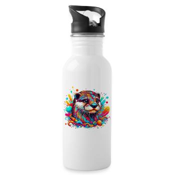 Otter - Trinkflasche mit integriertem Trinkhalm - Weiß - Rechts