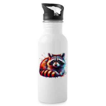 Raccoon - Water bottle with straw - white - Right