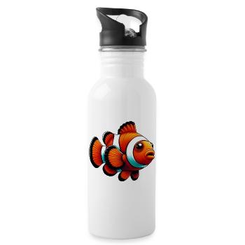Clownfish - Water bottle with straw - white - Right