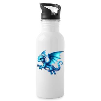 Dragon - Water bottle with straw - white - Right