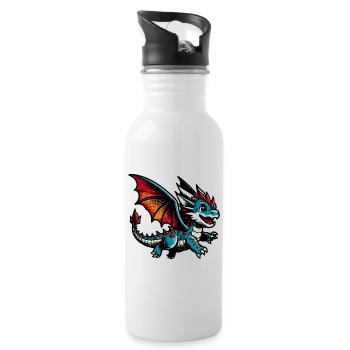 Dragon - Water bottle with straw - white - Right