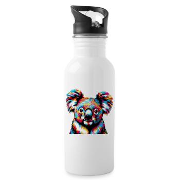 Koala - Trinkflasche mit integriertem Trinkhalm - Weiß - Rechts