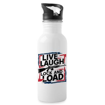 Power for Women - « Live Laugh Lock And Load » - Gourde avec paille intégrée - blanc - Droite