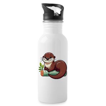 Otter - Water bottle with straw - white - Right