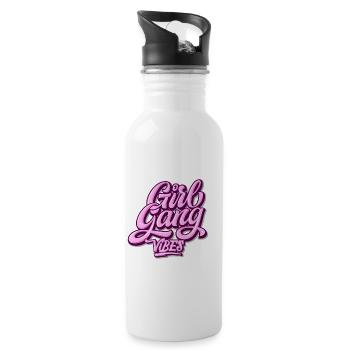 Girl Gang Vibes - Water bottle with straw - white - Right