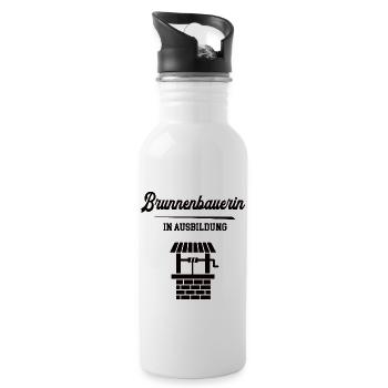 Brunnenbauerin in Ausbildung Brunnenbau Lehre - Trinkflasche mit integriertem Trinkhalm - Weiß - Rechts