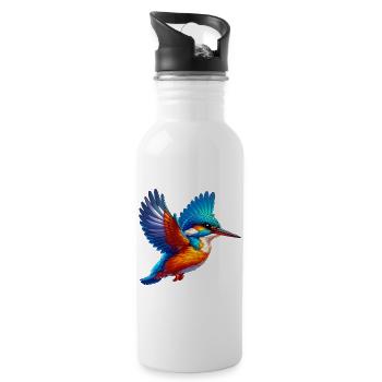 Kingfisher - Water bottle with straw - white - Right