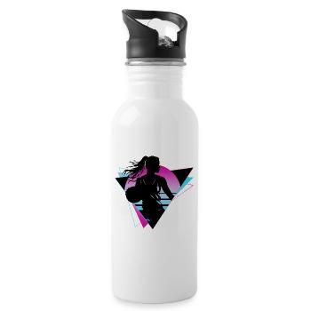 Basketball Basketball Player Fan Neon Colorful - Water bottle with straw - white - Right