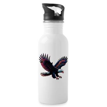 Adler - Trinkflasche mit integriertem Trinkhalm - Weiß - Rechts