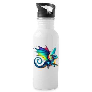 Dragon - Water bottle with straw - white - Right