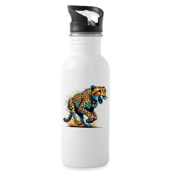 Guépard - Gourde avec paille intégrée - blanc - Droite