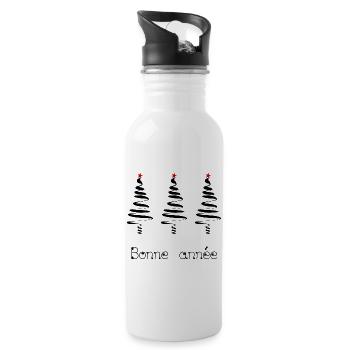 HAPPY NEW YEAR. NEW YEAR'S EVE. BEST WISHES - Water bottle with straw - white - Right