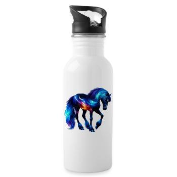 Cheval - Gourde avec paille intégrée - blanc - Droite