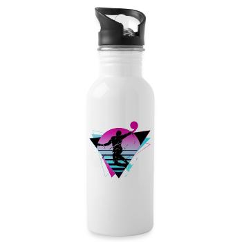 Basketball Basketball Player Fan Neon Colorful - Water bottle with straw - white - Right