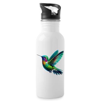 Colibri - Gourde avec paille intégrée - blanc - Droite