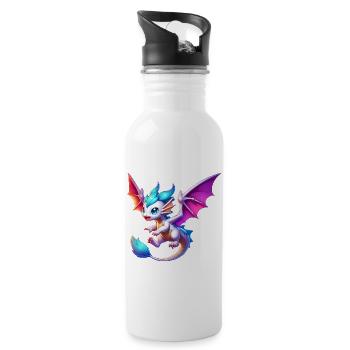 Dragon - Water bottle with straw - white - Right