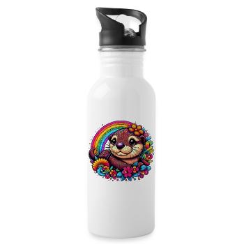 Otter - Trinkflasche mit integriertem Trinkhalm - Weiß - Rechts