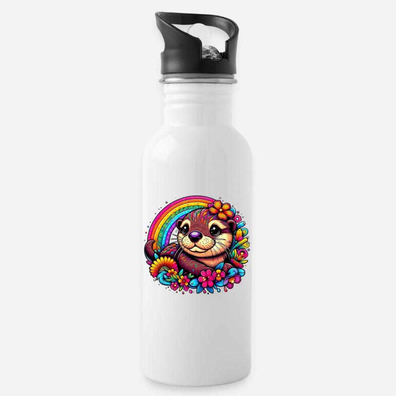 Otter - Trinkflasche mit integriertem Trinkhalm - Weiß