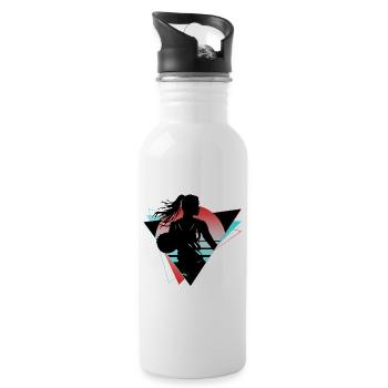 Basketball Basketball Player Fan Neon Colorful - Water bottle with straw - white - Right