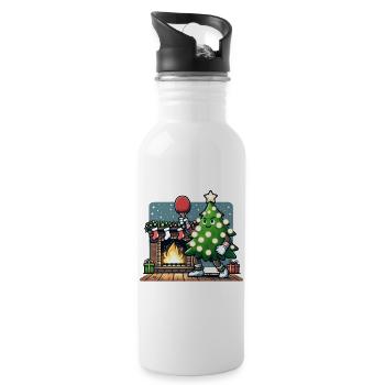 Table Tennis Christmas Tree Costume Christmas Tree - Water bottle with straw - white - Right