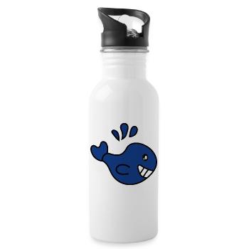 anniversary. Anniversary Decade. humor. funny - Water bottle with straw - white - Right