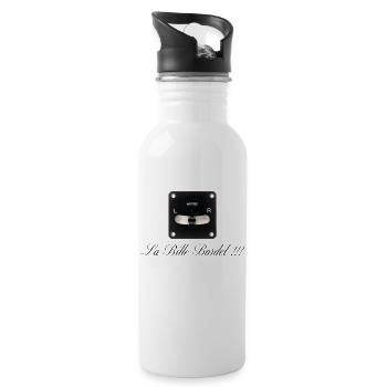 The messy ball DOWN - Water bottle with straw - white - Right
