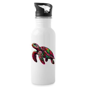 Turtle - Water bottle with straw - white - Right