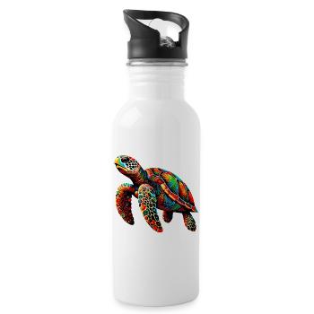 Turtle - Water bottle with straw - white - Right