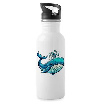 Wal - Trinkflasche mit integriertem Trinkhalm - Weiß - Rechts