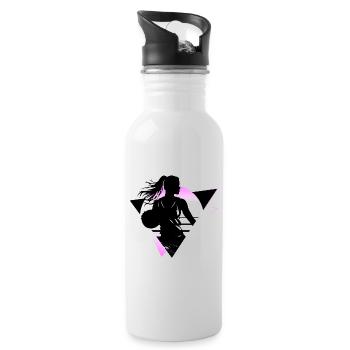 Basketball Basketball Player Fan Neon Colorful - Water bottle with straw - white - Right