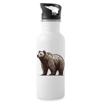 Grizzly - Trinkflasche mit integriertem Trinkhalm - Weiß - Rechts