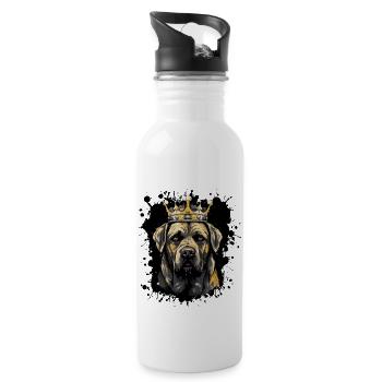 Maltese Dog Animal - Water bottle with straw - white - Right