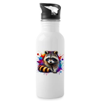 Raccoon - Water bottle with straw - white - Right