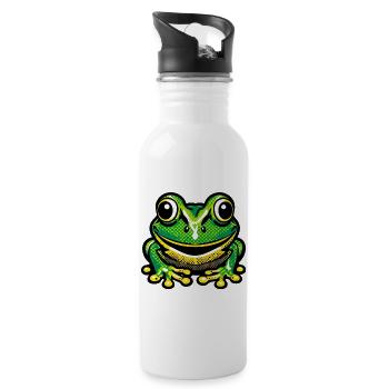 Grenouille - Gourde avec paille intégrée - blanc - Droite